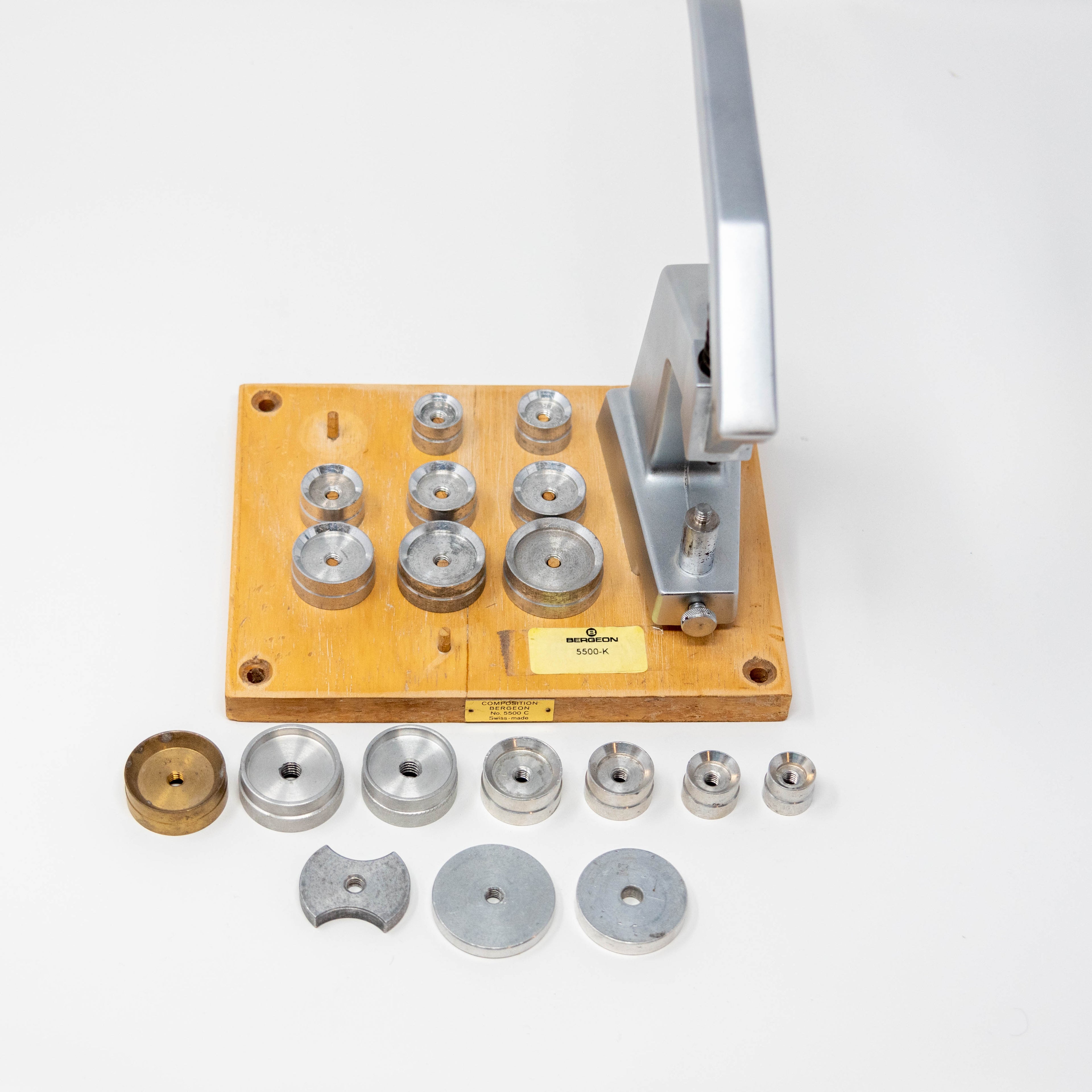 Bergeon 5500 Watch Crystal Press with 18 Dies